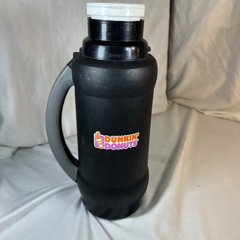 Dunkin Donuts Black Travel Thermos 1 Liter No Cups - Picture 2 of 11